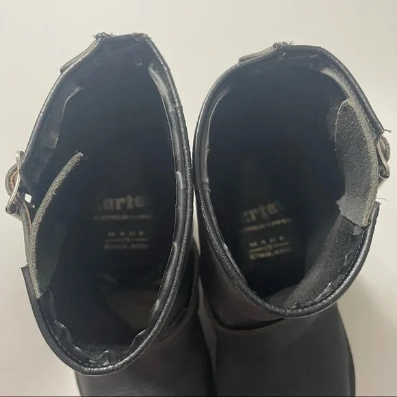 Rare Vintage Dr. Martens Motorcycle Boots Buckles Made in England 5 Black - Picture 14 of 15